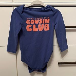 Newest member of the Cousin club onesie